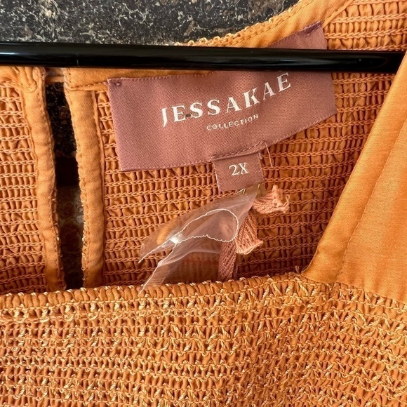 NWT  JessaKae Orange Free Spirit Ruffle Dress - Picture 3 of 9